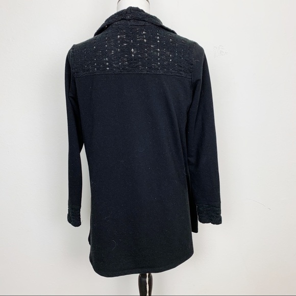 Max Jeans Black Waterfall Cardigan Size Small - Picture 3 of 5